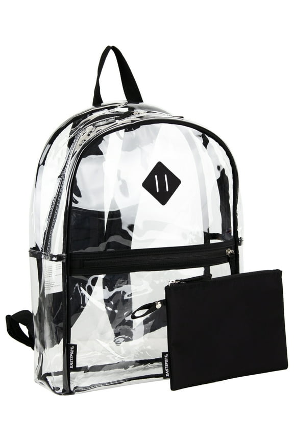 Clear Backpack with Pencil Case, Black