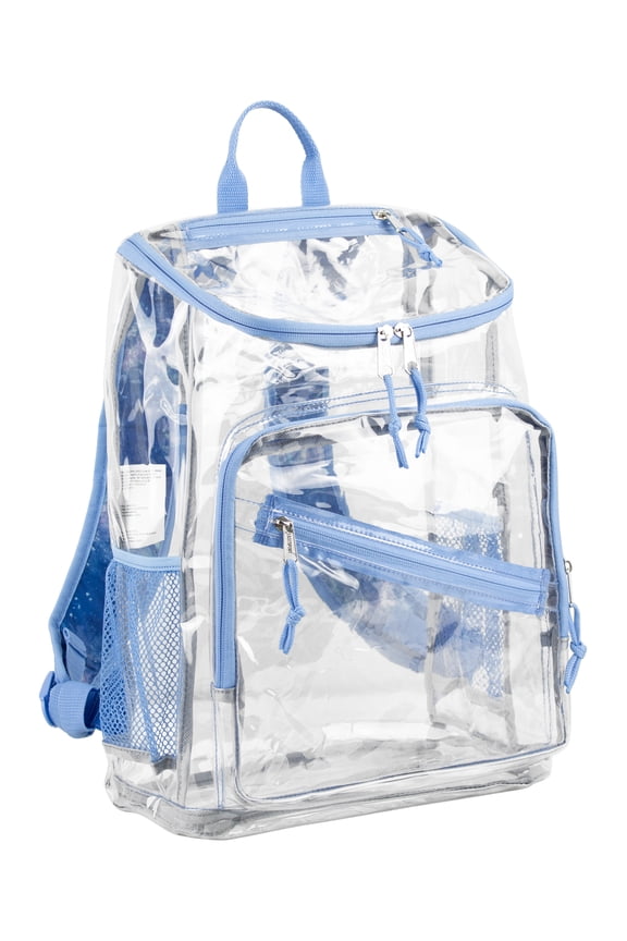 Unisex Clear Top Loader Backpack, Light Blue Galaxy