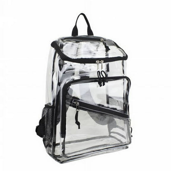 Eastsport Unisex Clear Top Loader Backpack, Black