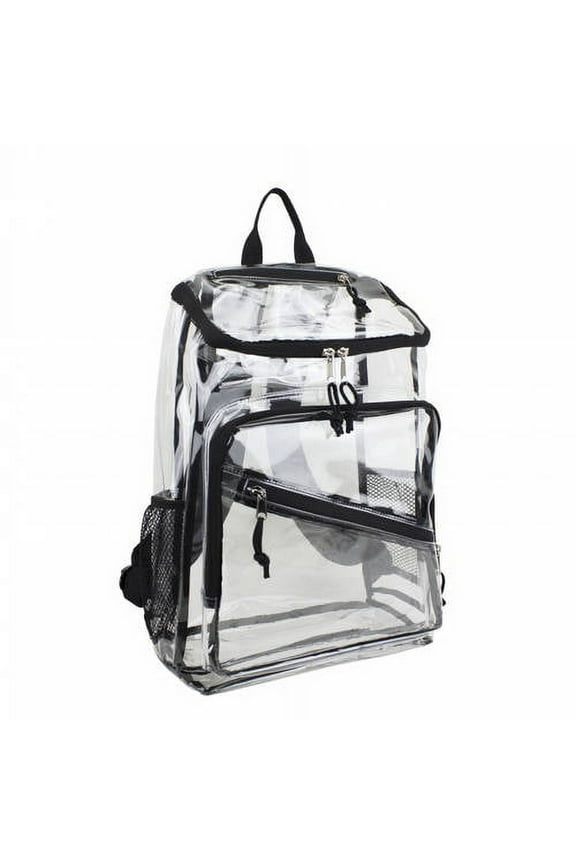 Unisex Clear Top Loader Backpack, Black