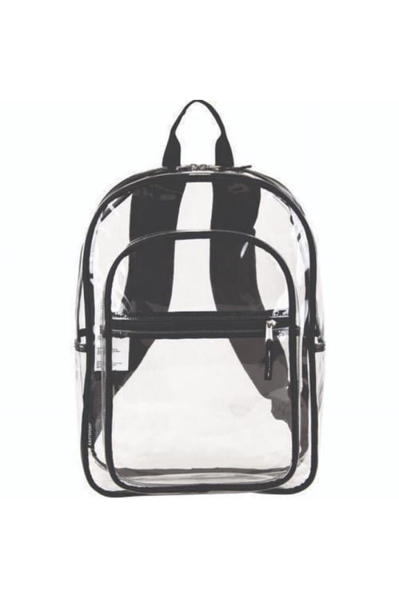 EST190991EDBLK Color Trim Backpack, Clear & Black