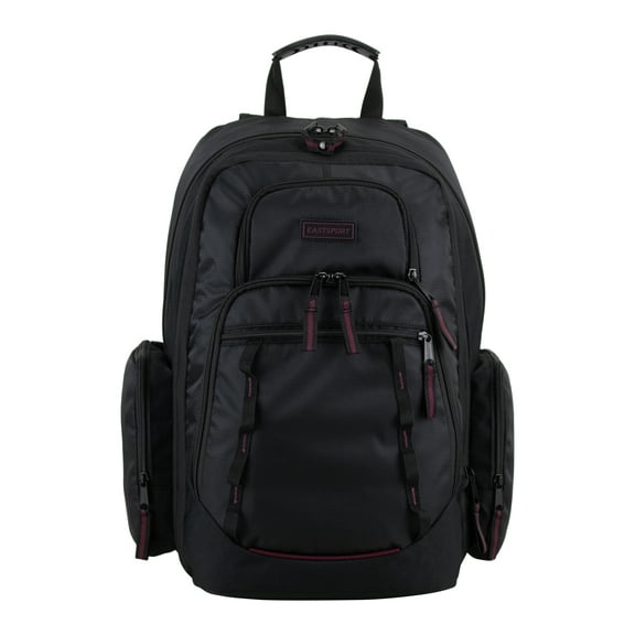 Eastsport Unisex Diamond Expandable Recycled Backpack, Black/Fig Pop