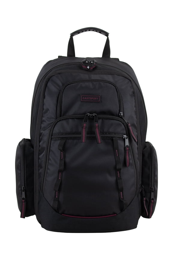 Unisex Diamond Expandable Recycled Backpack, Black/Fig Pop