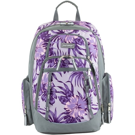 Eastsport Unisex Diamond Expandable Recycled Backpack, Hibiscus Edge