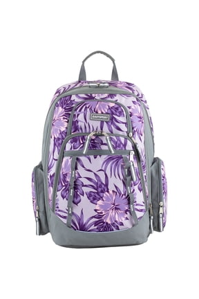 Unisex Diamond Expandable Recycled Backpack, Hibiscus Edge