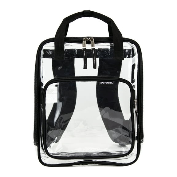 Eastsport Double Handle Clear Backpack, Black