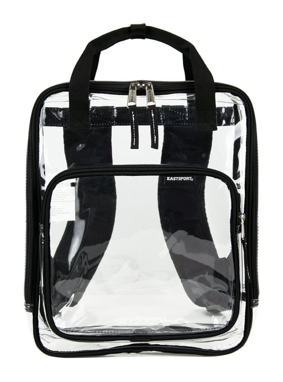 Eastsport Double Handle Clear Backpack, Black