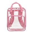 thumbnail interactive-video image 1 of Eastsport Double Handle Clear Backpack, Pink Lemonade, 1 of 8