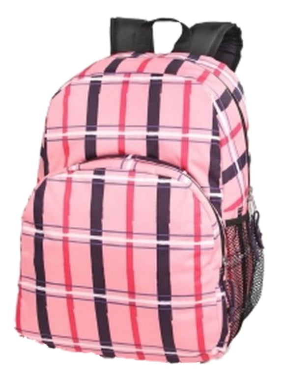 Eastsport Fuel Pink Sketchy Plaid 18" Backpack, School Travel Bag