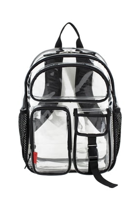 Unisex 16" Junction Cargo Clear Backpack, Black