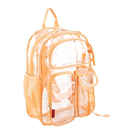 Eastsport Unisex 16" Junction Cargo Clear Backpack, Cantaloupe