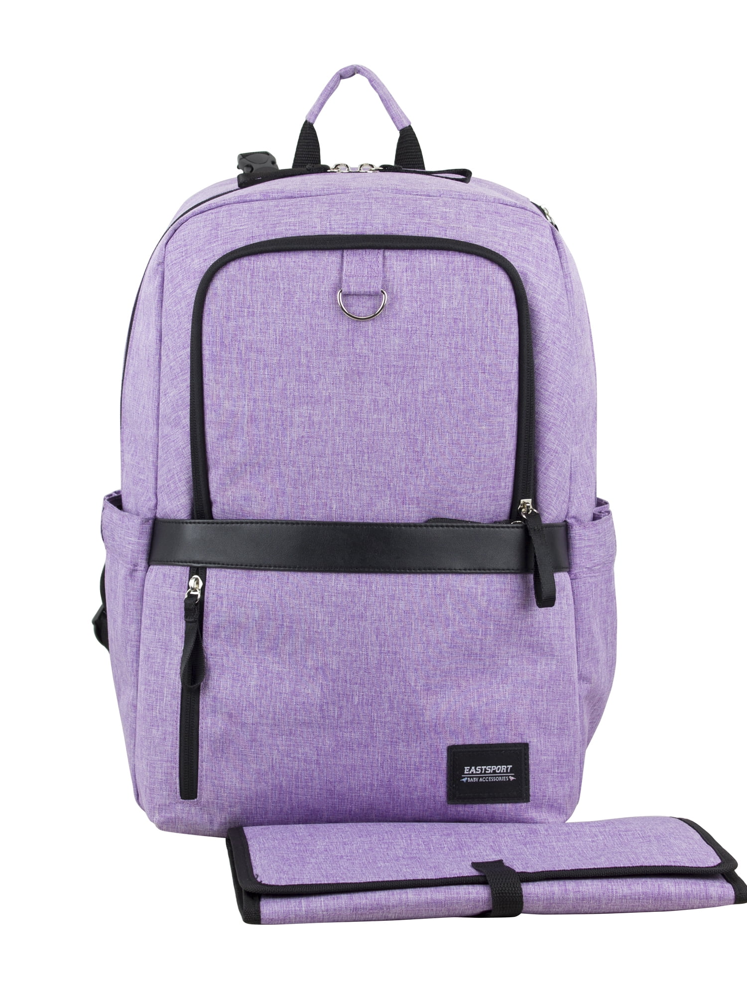 Eastsport Large Rubin Weekender Tech Backpack Diaper Bag for Adults and Kids, Light Purple
