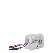 Eastsport Limited Micah Clear Crossbody with Webbing Strap, Red White Blue Stripe