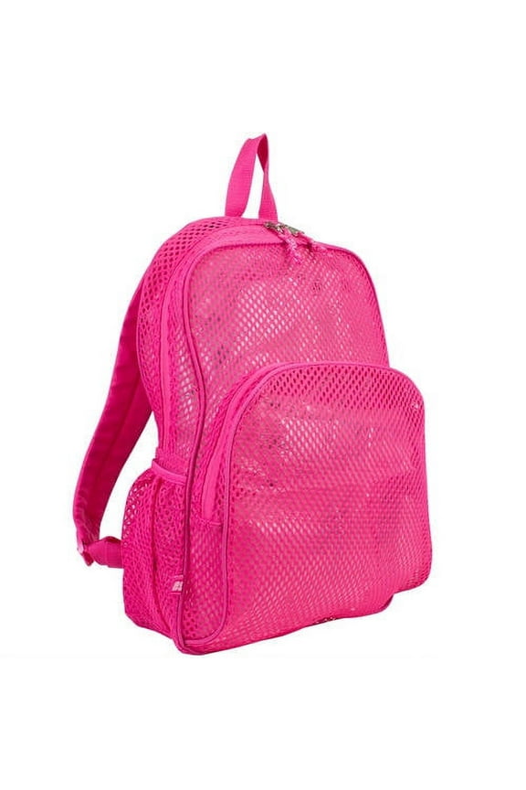 Mesh Backpack With Adjustable Padded Shoulder Straps, Pink