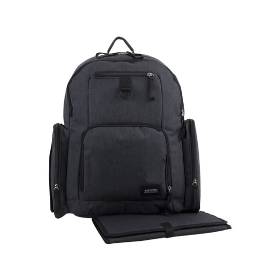 Eastsport Multi-Function Bond St. Large Diaper Backpack with Changing Pad, Dark Grey