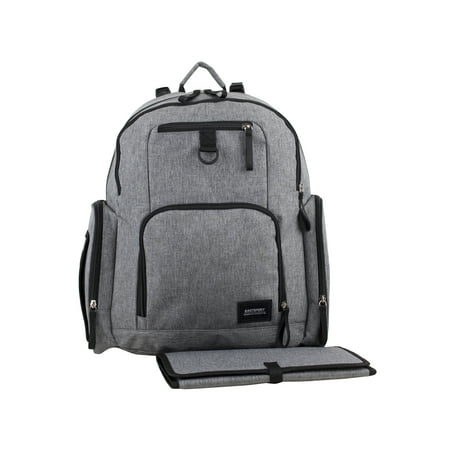Eastsport Bond St. Large Multi-Function Backpack Diaper Bag with Changing Pad, Grey