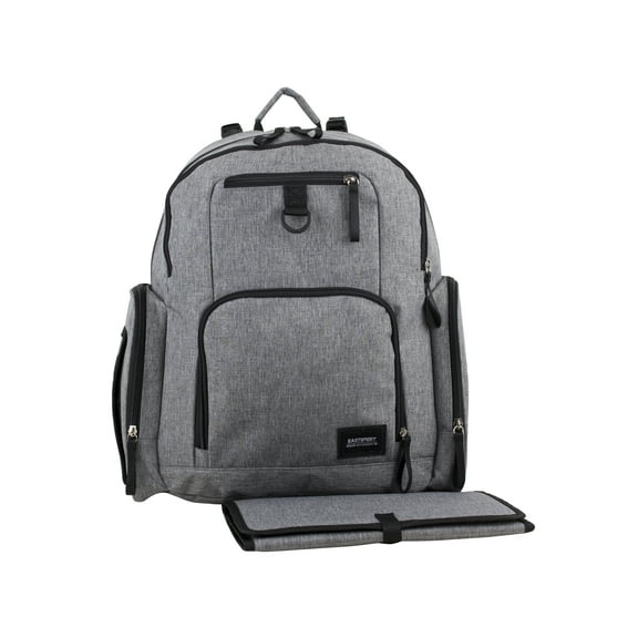 Eastsport Multi-Function Bond St. Large Backpack Diaper Bag with Bonus Changing Pad, Grey