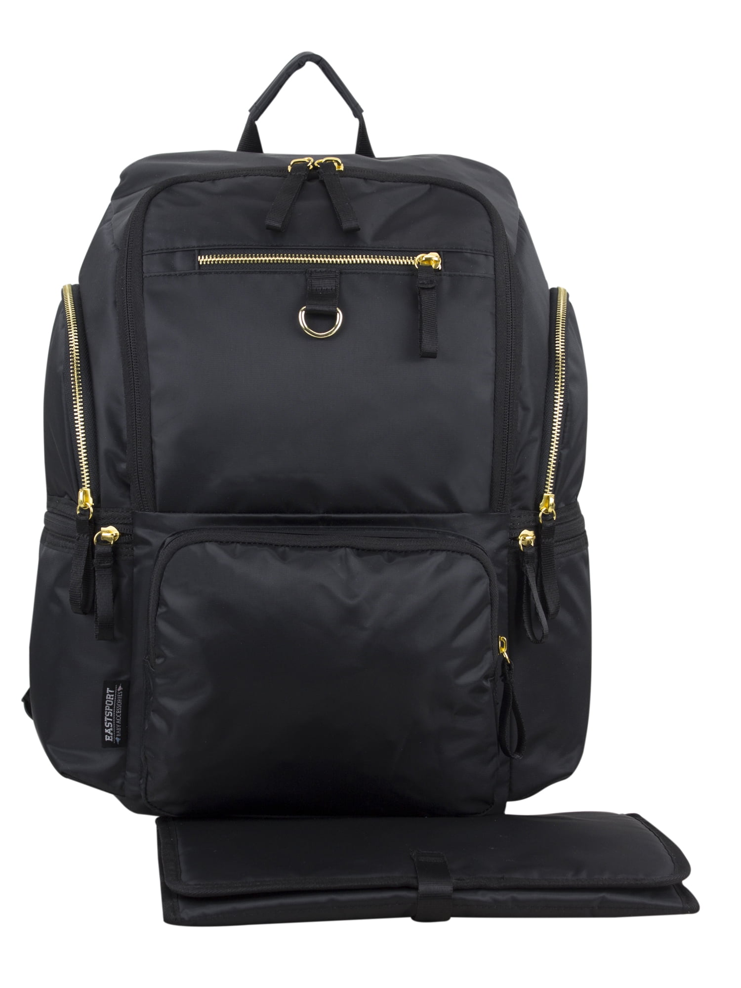 Eastsport Lafayette St. Large Capacity Multi-Function Backpack Diaper Bag with Changing Pad, Black