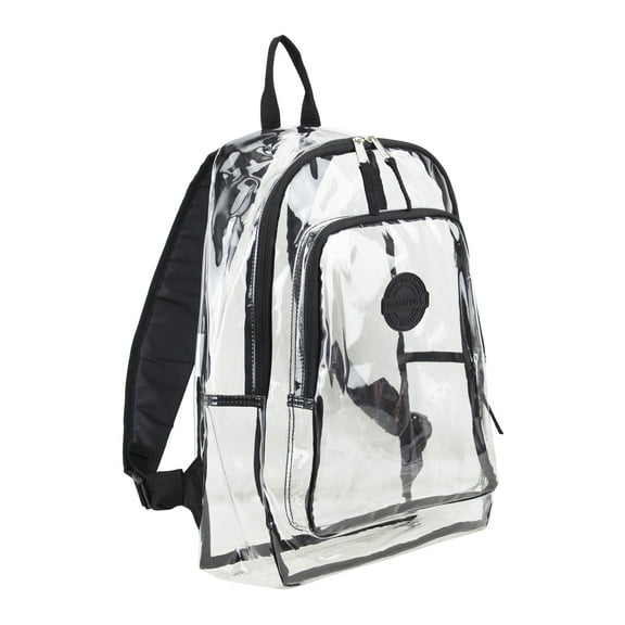 Eastsport Multi-Purpose Clear Backpack with Front Pocket, Adjustable Straps, Black