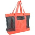 thumbnail image 1 of Eastsport Neon Mesh Beach Tote Bag - Coral, 1 of 4