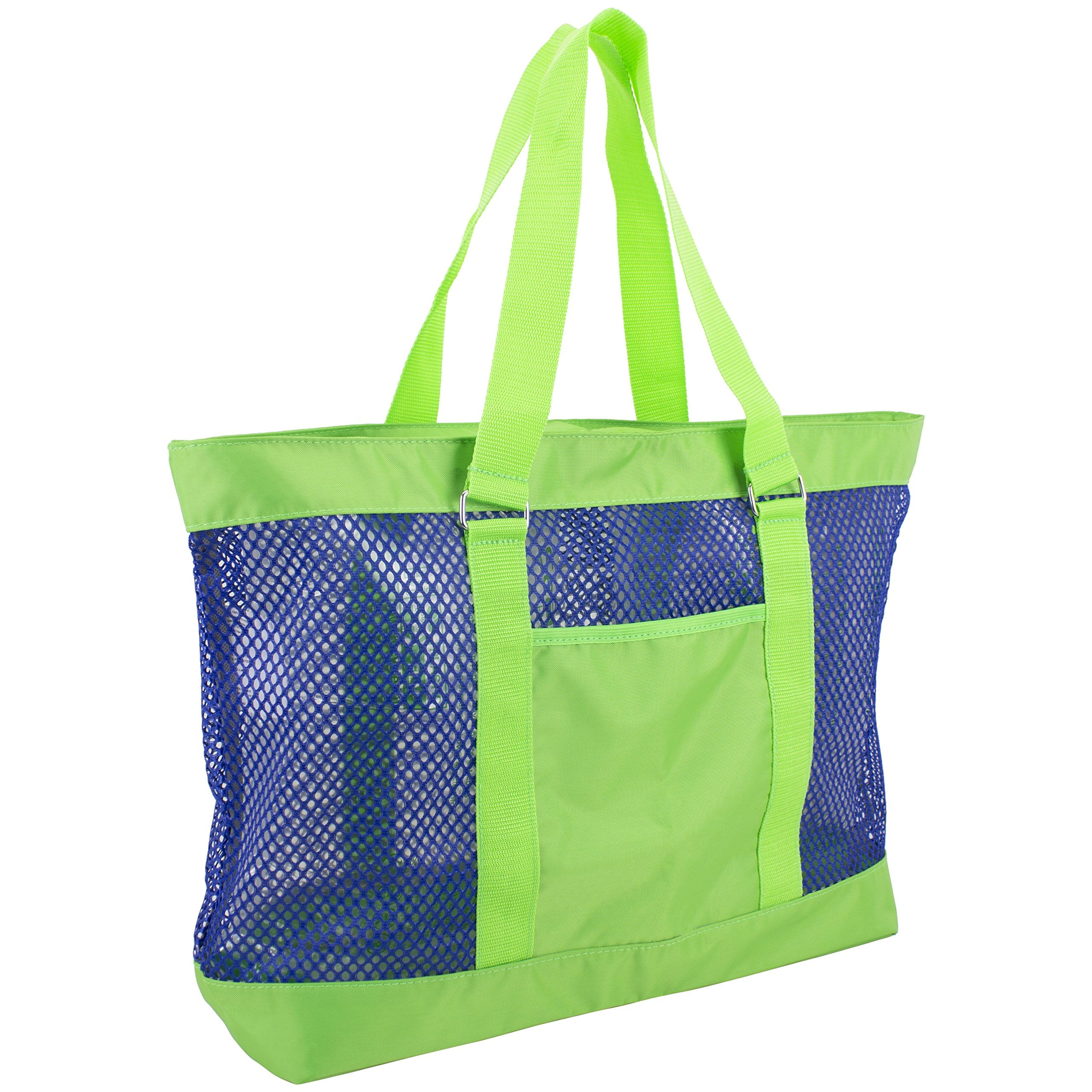 Eastsport Neon Mesh Beach Tote Bag Green