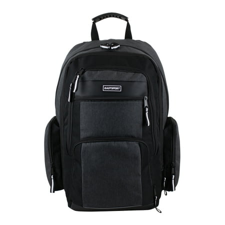 Eastsport Recycled Expandable Raptor Backpack, Black Chambray
