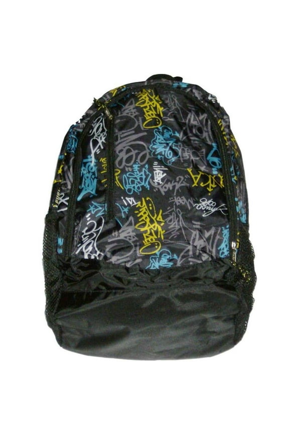 Eastsport Sketchy Graffiti Backpack Sport School Travel Black Back Pack