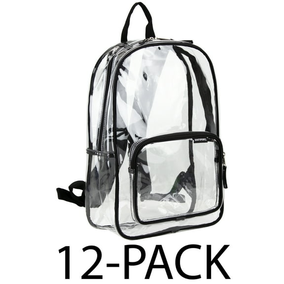 Eastsport Spark Clear Backpack, Black (12-Pack)