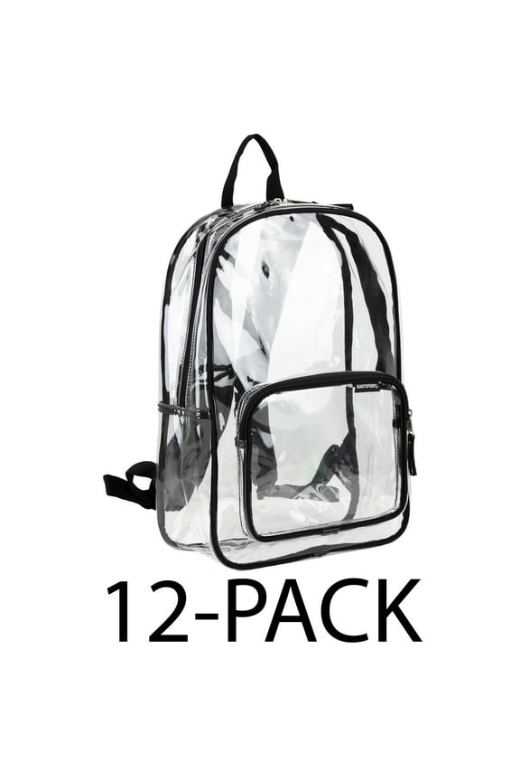 Spark Clear Backpack, Black (12-Pack)
