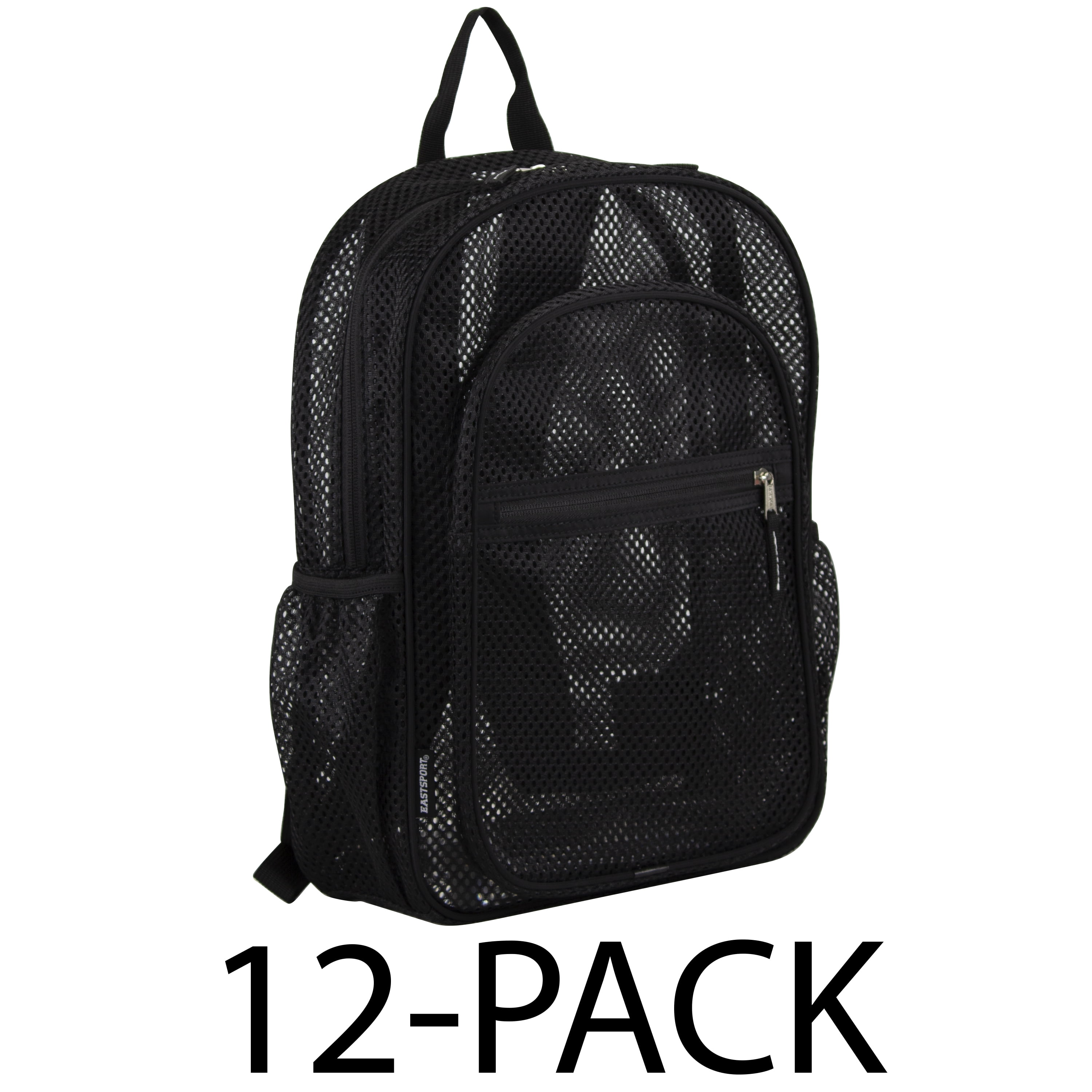 black mesh jansport backpack Eco Backpack, Red Tape, 17 x 12.5 x 6 - Large Semi-Transparent Bag for Adults with Laptop Sleeve, Padded Back Panel, one large main compartment Vintage Black Jansport Mesh Backpack