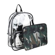 Eastsport Success Clear Backpack Bundle w/ Laptop Case, Army Camo