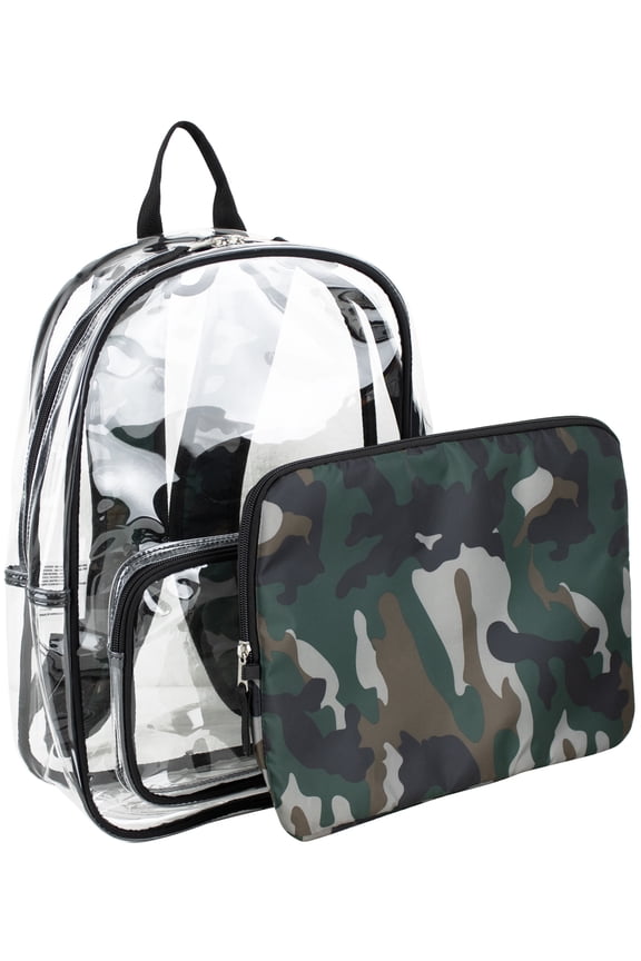 Success Clear Backpack Bundle w/ Laptop Case, Army Camo