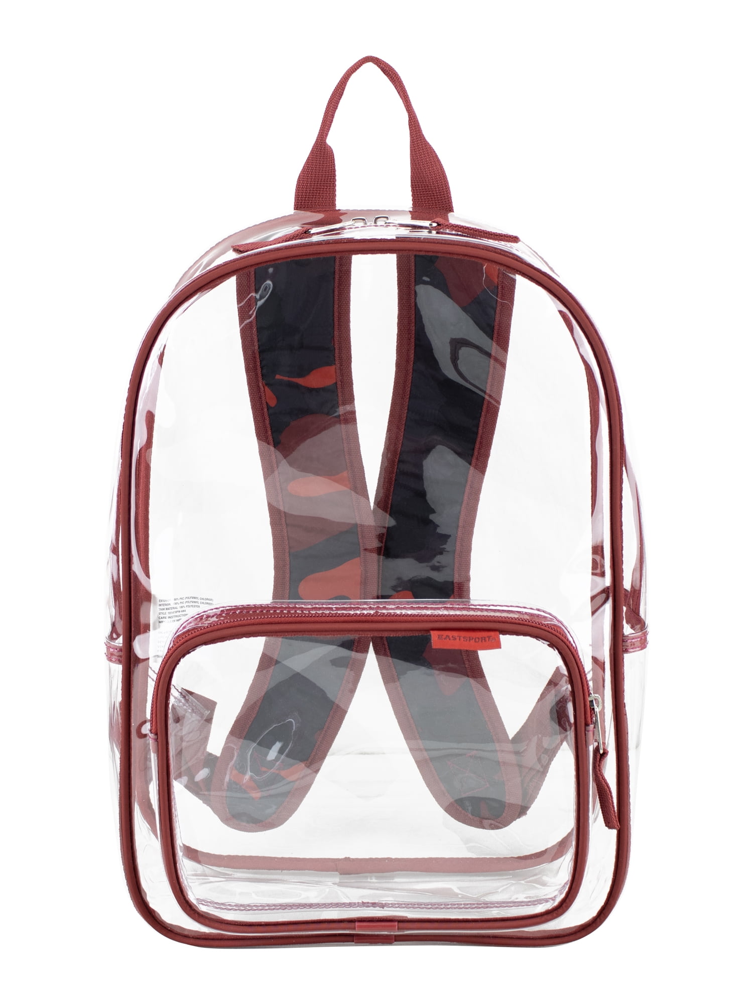 Eastsport Unisex 16" Success Clear Backpack, Red Camo
