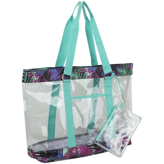 Eastsport Supreme Deluxe Clear Tote with Wristlet, Tropics
