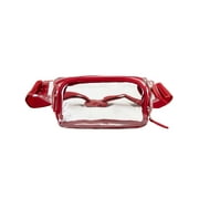 Transparent Durable Unisex Waist Bag, Red