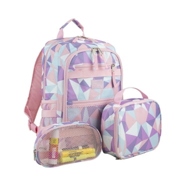 Eastsport Unisex 3-Piece Combo Backpack with Lunch Box and Pouch, Diamond Pattern