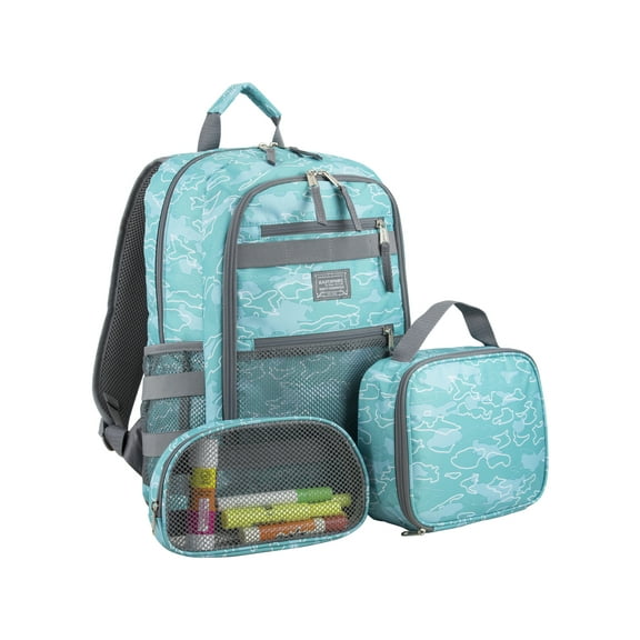 Eastsport Unisex 3-Piece Combo Backpack with Lunch Box and Pouch, Ocean Paradise