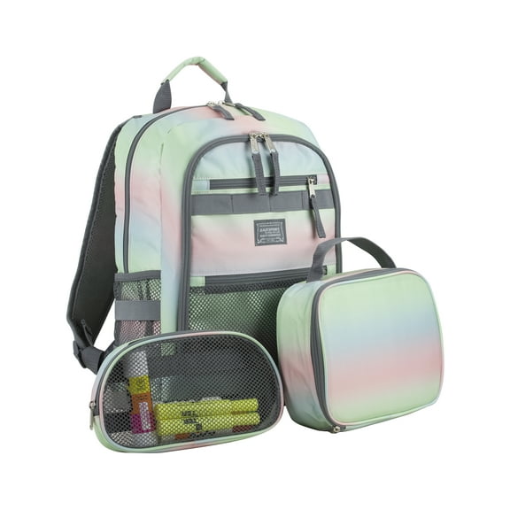 Eastsport Unisex 3-Piece Combo Backpack with Lunch Box and Pouch, Ombre