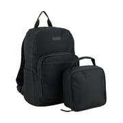 Eastsport Unisex 17" Backpack & Lunch Box 2-Piece Set, Black
