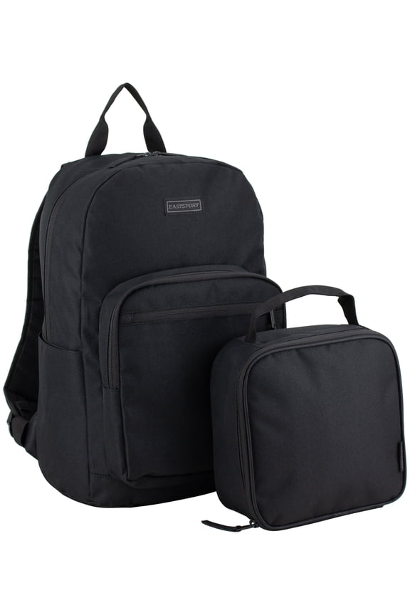 Unisex 17" Backpack & Lunch Box 2-Piece Set, Black