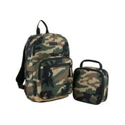Eastsport Unisex 17" Backpack & Lunch Box 2-Piece Set, Green Army Camo