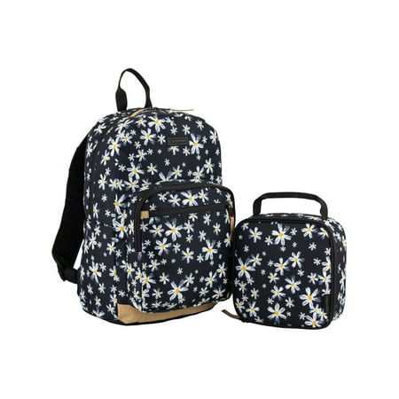 Eastsport 2-Piece Backpack & Lunch Box Set – Daisy Print for Teens