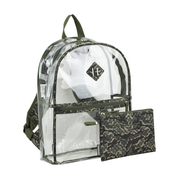 Eastsport Unisex Childrens Clear Backpack with Pencil Case 2-Piece Set Camo