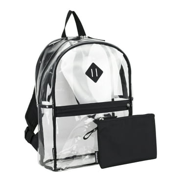 Eastsport Unisex Clear Backpack with Pencil Case, Black
