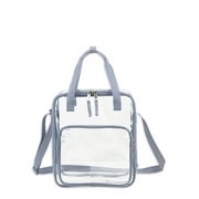 Unisex Clear Double Handle Stadium Approved Tote, Grey Trim