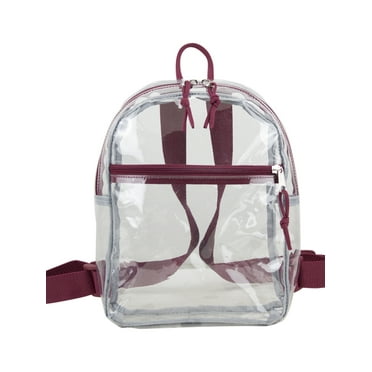 Eastsport Unisex Clear Mini Backpack, Burgundy