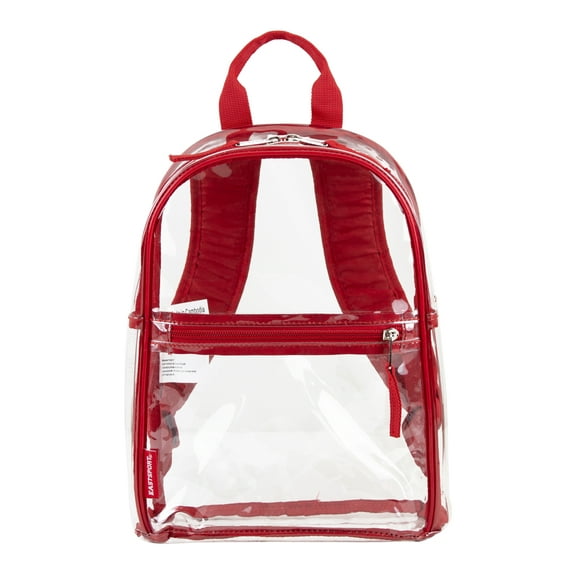 Eastsport Unisex Clear Mini Dome Backpack, Red Trim