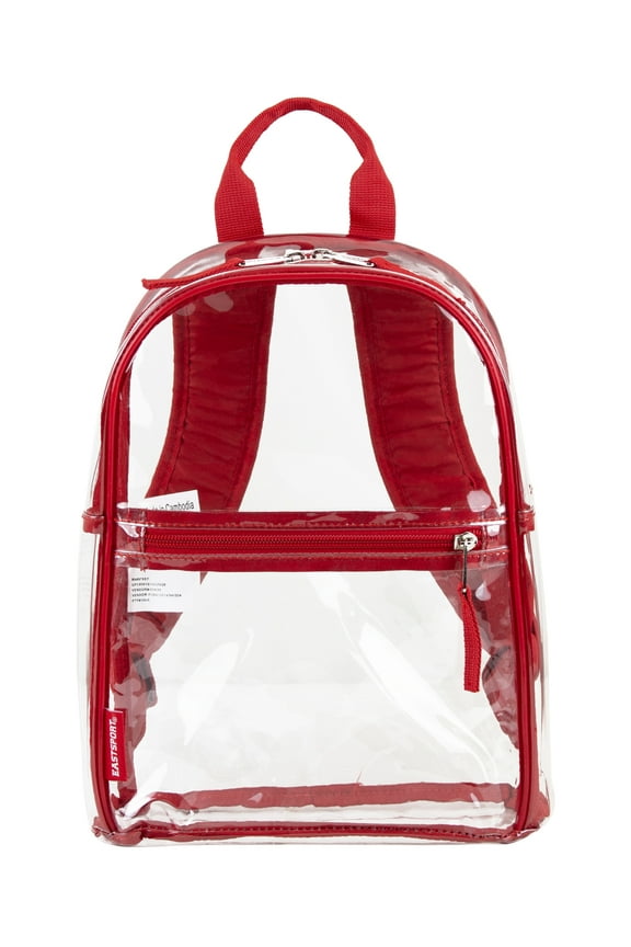 Unisex Clear Mini Dome Backpack, Red Trim