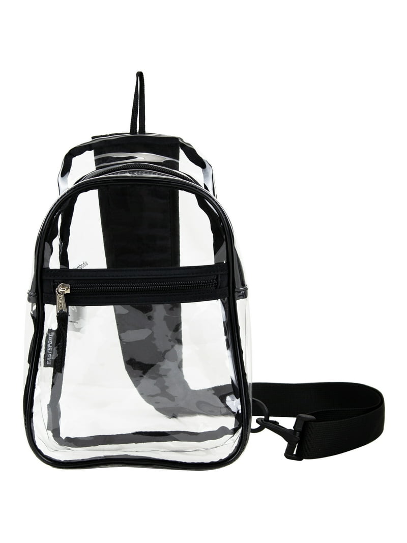 Eastsport Unisex Clear Sling Stadium Approved Bag, Black  display picture 3