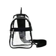 Eastsport Unisex Clear Sling Stadium Approved Bag, Black Trim